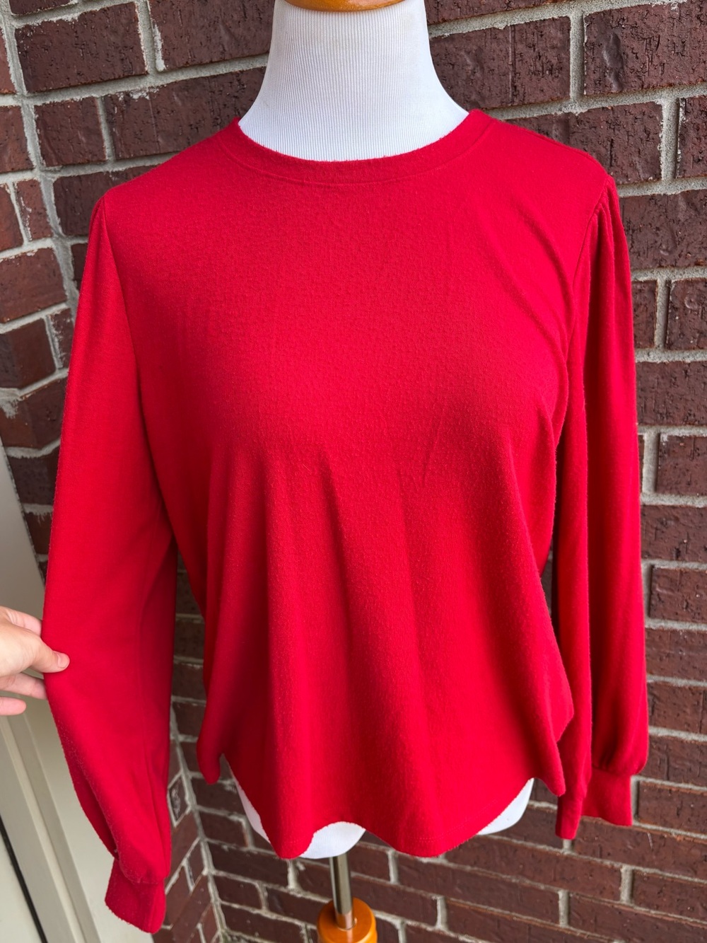 Sanctuary Bright Red Long Sleeve Crewneck Top